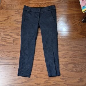 LOFT Marisa Skinny Navy Blue Textured Cropped Pants Size 2